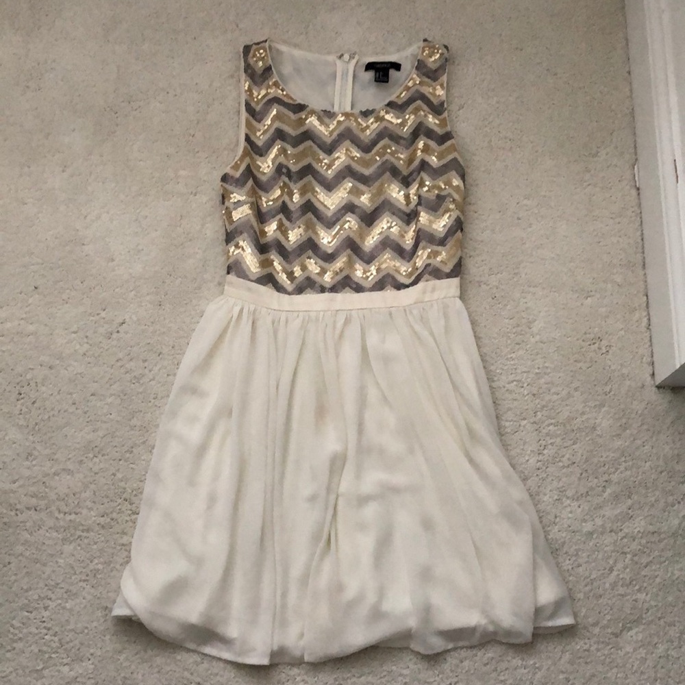 Chevron print sparkly dress